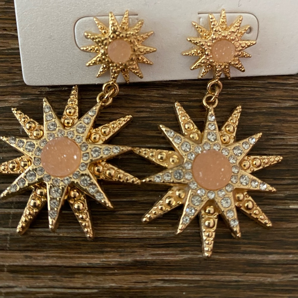 Peach and gold earrings